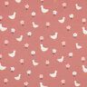 Dżersej bawełniany gęsi na łące kwiatowej | Poppy Fabrics – ciemny brudny róż/biel,  thumbnail number 1