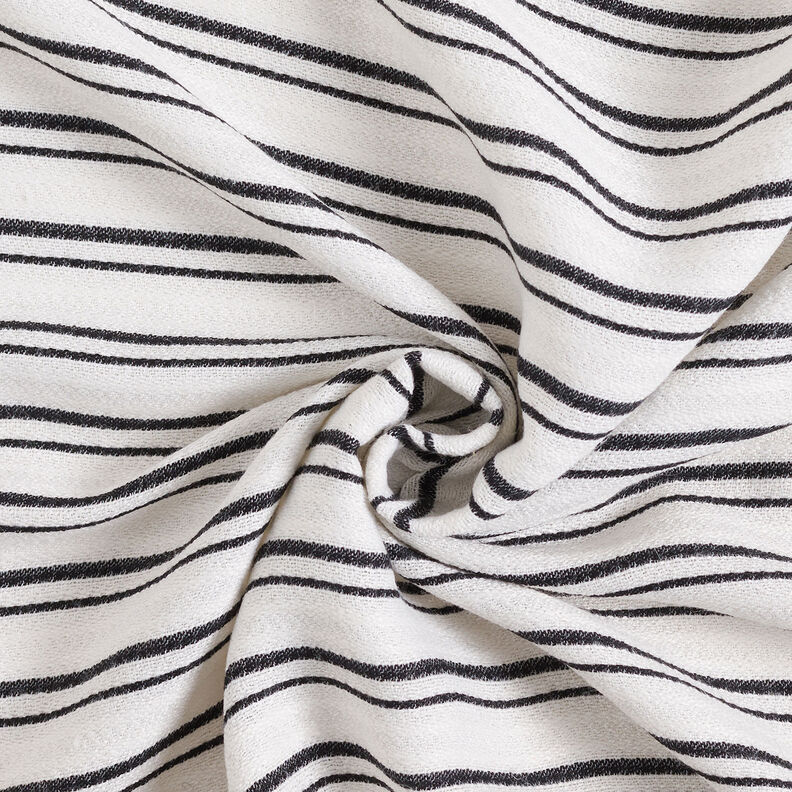 Tkanina na bluzki krepa w nieregularne paski – biel/czerń,  image number 4