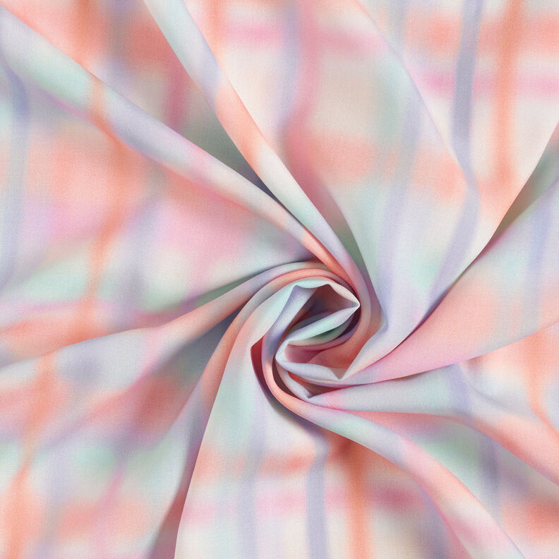 Tkanina wiskozowa w akwarelową kratę – intensywny róż,  image number 5