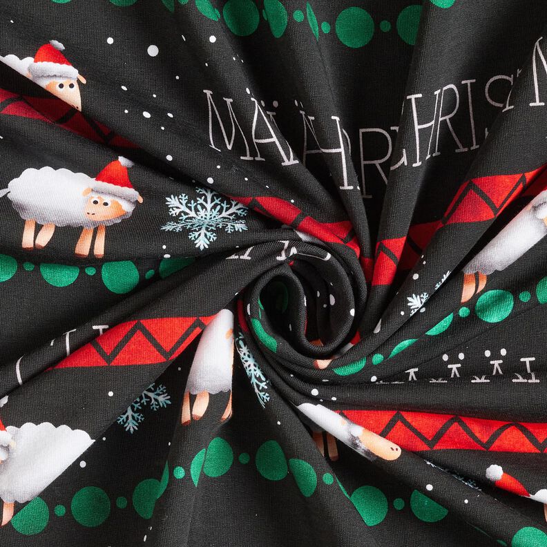Dzianina dresowa pętelkowa French Terry Määährry Christmas | Glitzerpüppi – czerń/chili, image number 3