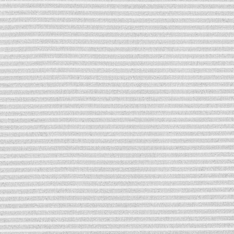 Dżersej w wąskie, błyszczące paski – biel/srebrny metaliczny,  image number 1