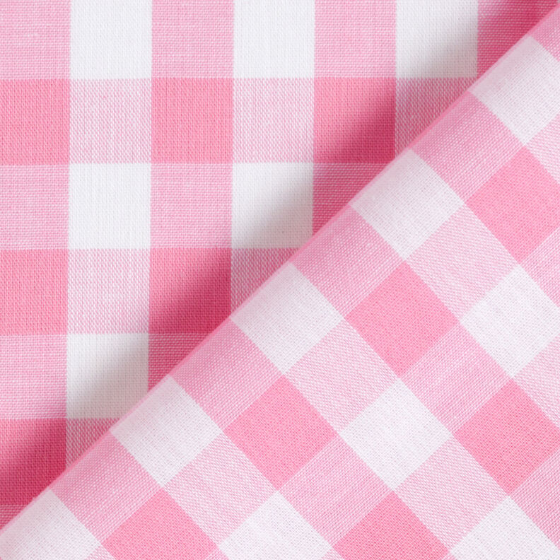 Tkanina bawełniana Kratka Vichy 1,7 cm – róż/biel,  image number 4