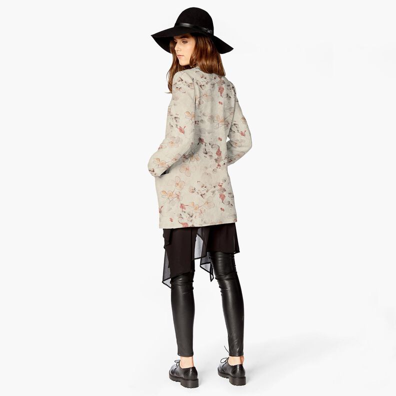 Elastyczny welur z podszewką Sherpa i delikatnymi kwiatami | Katia Fabrics – naturalny, image number 8