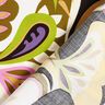Tkanina wiskozowa kwiaty retro – oliwka/lilia,  thumbnail number 4
