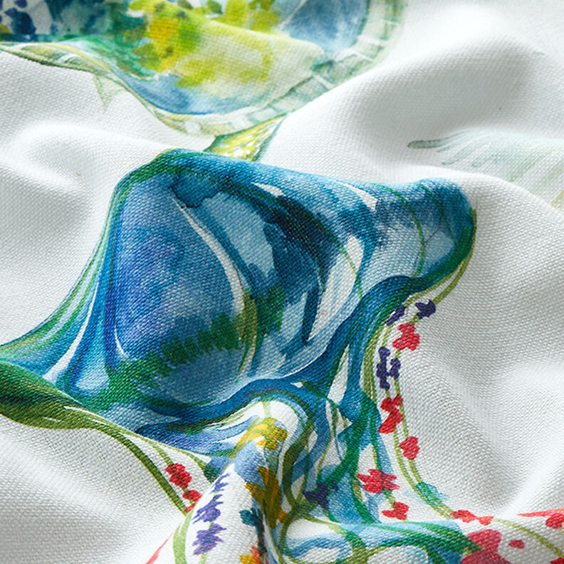 Tkanina dekoracyjna half panama  Morskie zwierzęta – zieleń,  image number 2