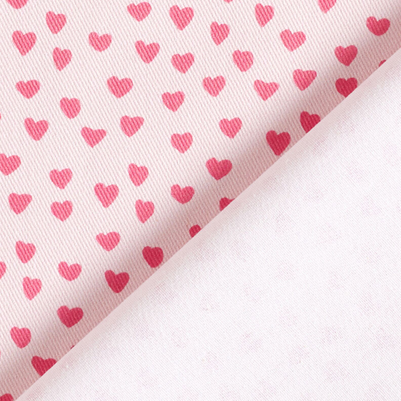 Tkanina dekoracyjna bawełna diagonalna – miniserduszka – jasny róż,  image number 4