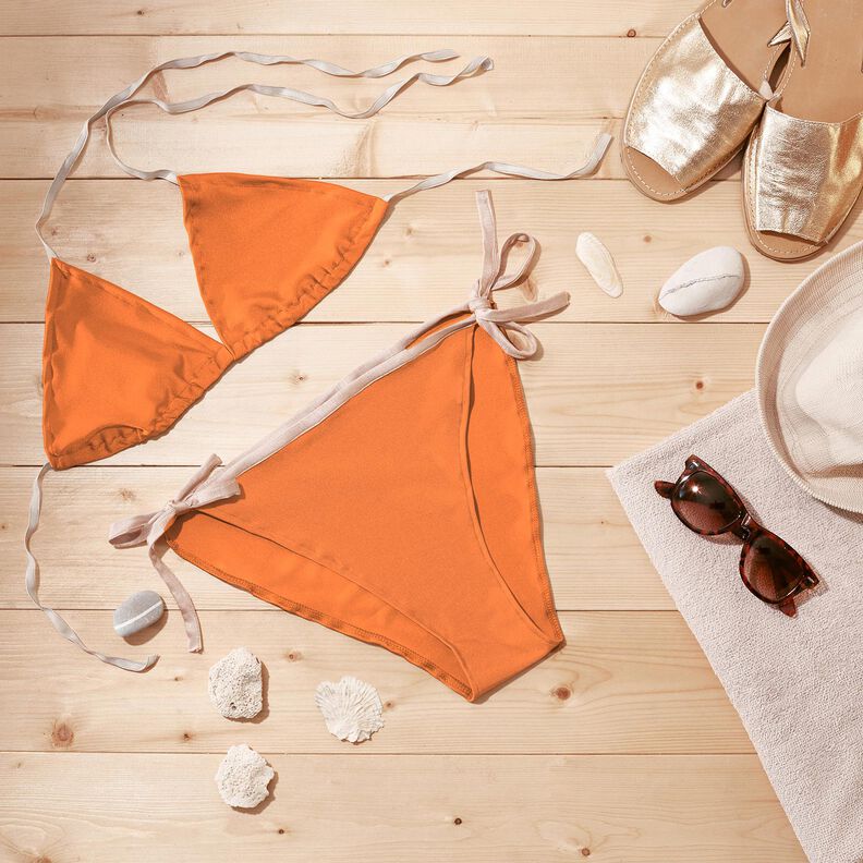 Materiał na kostiumy kąpielowe SPF 50 – neonowa pomarańcza,  image number 6