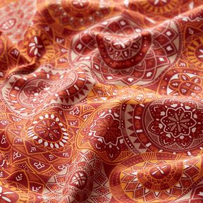 Tkanina bawełniana kreton Kolaż z mandali – terakota, 