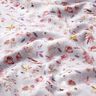 Dżersej prążkowany subtelne kwiaty polne nadruk cyfrowy – pastelowy beż/czerwona lilia,  thumbnail number 2