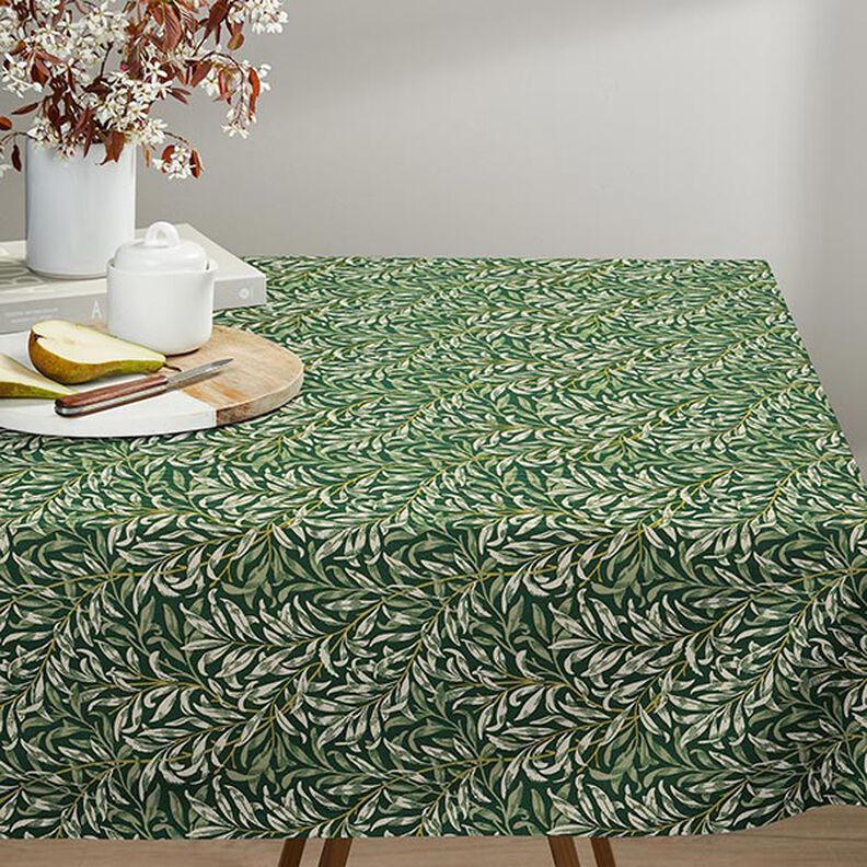 Tkanin dekoracyjna Half panama splątane gałęzie – naturalny/ciemna zieleń | Resztka 90cm, image number 8
