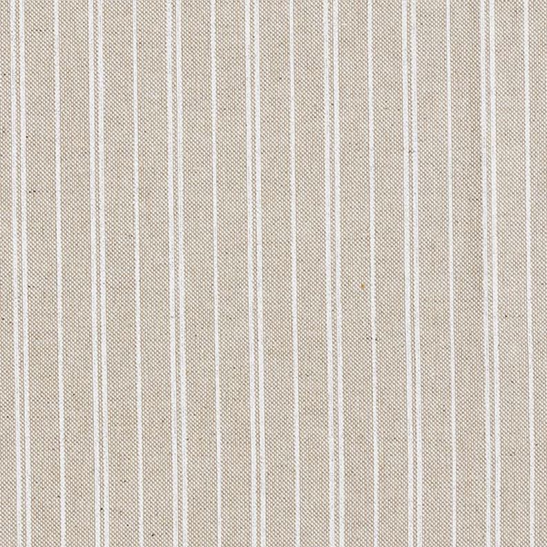 Tkanin dekoracyjna Half panama cienkie paski – naturalny/biel,  image number 1