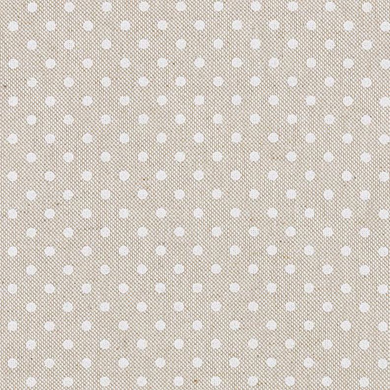 Tkanin dekoracyjna Half panama klasyczne kropki – naturalny/biel,  image number 1