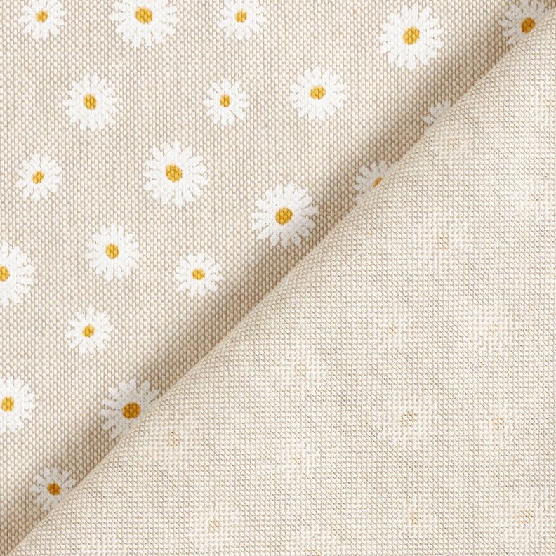 Tkanin dekoracyjna Half panama małe kwiatki – naturalny/biel,  image number 4