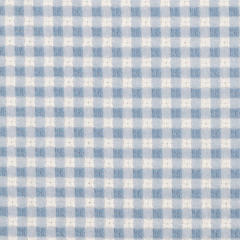 Tkanina bawełniana ze strukturą w kratkę – biel/jasnoniebieski,  image number 1