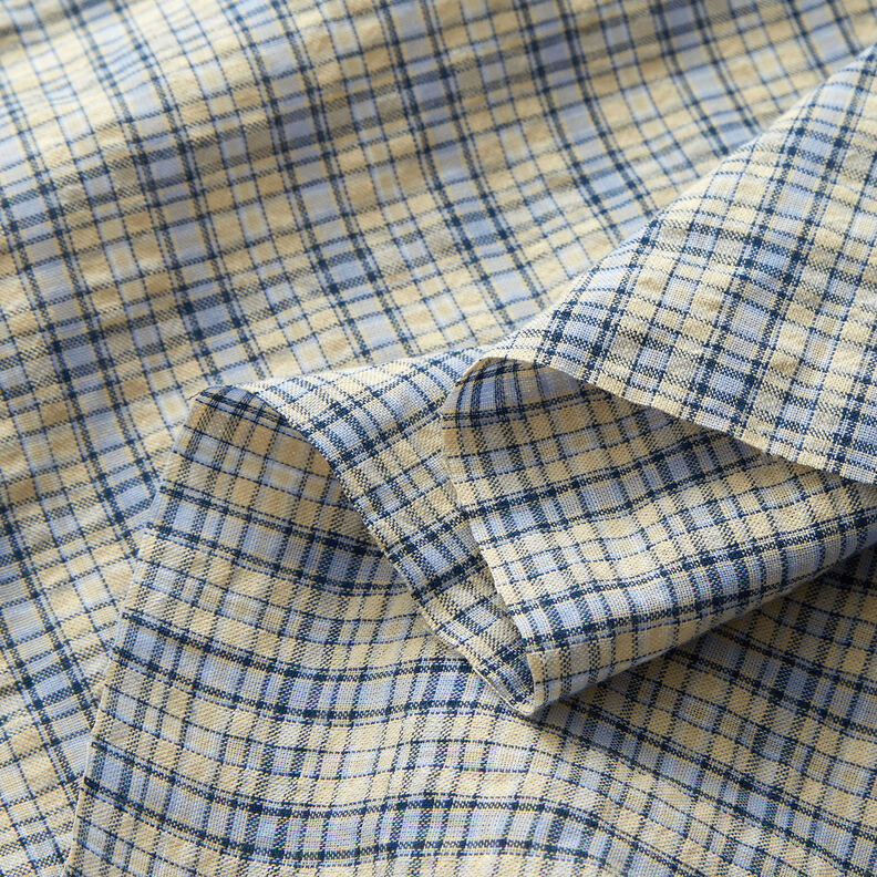 Mieszanka bawełny w kratki – migdałowy/jasnoniebieski,  image number 3