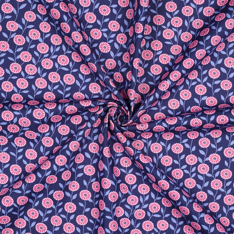 Popelina bawełniana letnie kwiatki | Poppy Fabrics – róż/indygo,  image number 3