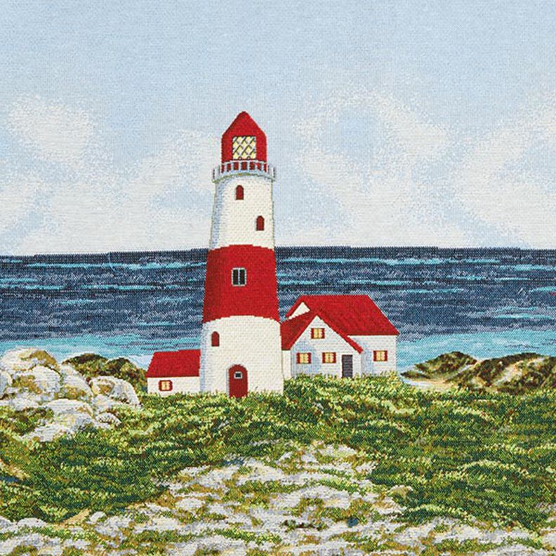 Panel dekoracyjny Gobelin latarnia morska – jasnoniebieski/czerwień,  image number 1