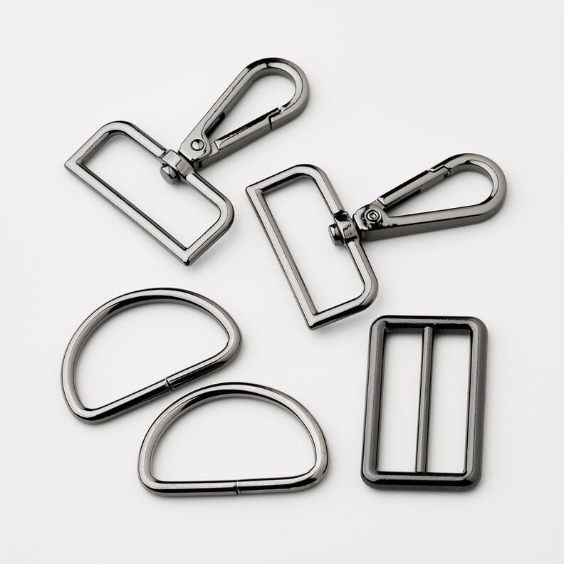 Akcesoria do torebek Zestaw [ 5-części | 38 mm] &ndash; antracyt,  image number 1