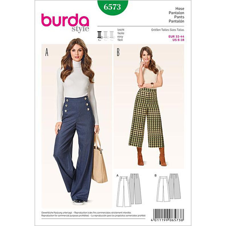Spodnie, Burda 6573,  image number 1
