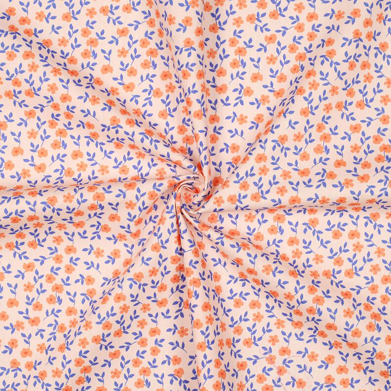 GOTS Popelina bawełniana drobne kwiatuszki | Poppy Fabrics – naturalny/brzoskwiniowopomarańczowy, image number 4