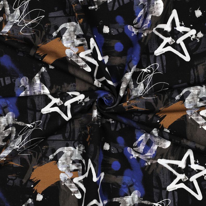 Dzianina dresowa pętelkowa French Terry skate'owe graffiti nadruk cyfrowy | Poppy Fabrics –,  image number 3