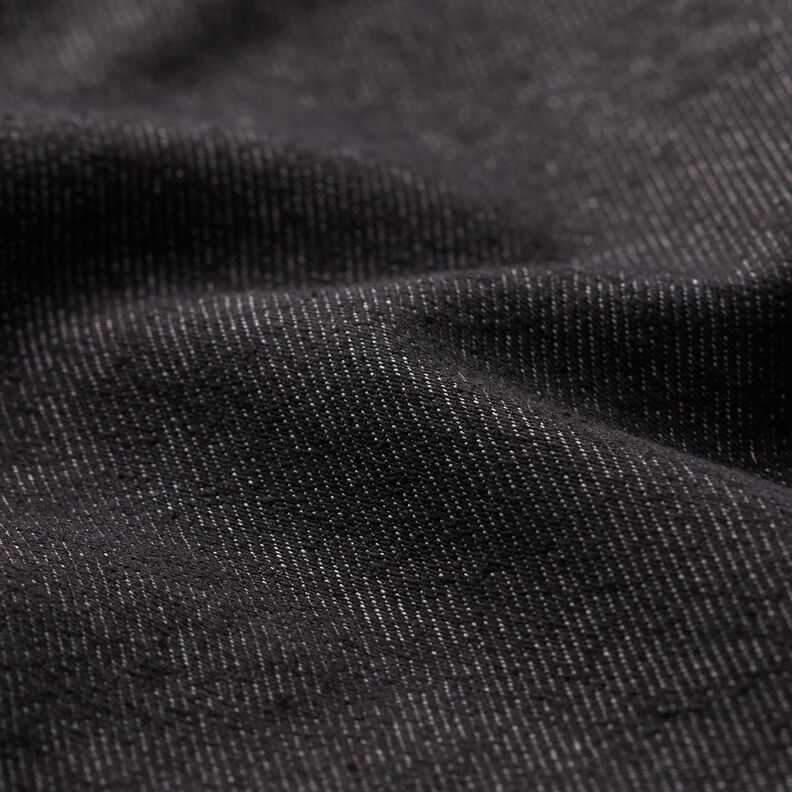 Denim strecz z mieszanki bawełny, średni – czerń,  image number 2