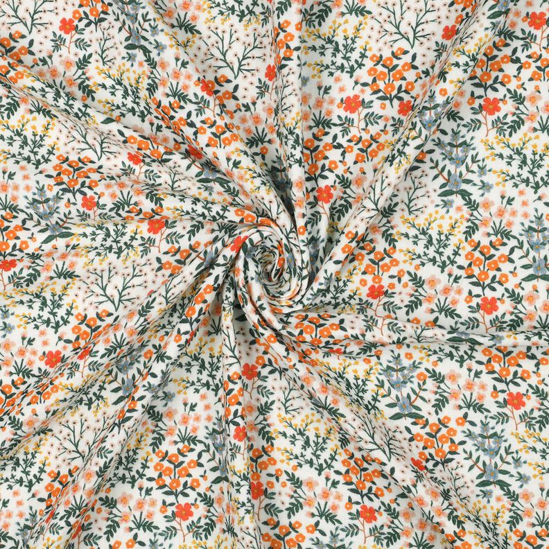 Muślin / Tkanina double crinkle ukwiecona łąka nadruk cyfrowy | Poppy Fabrics – mleczna, image number 3