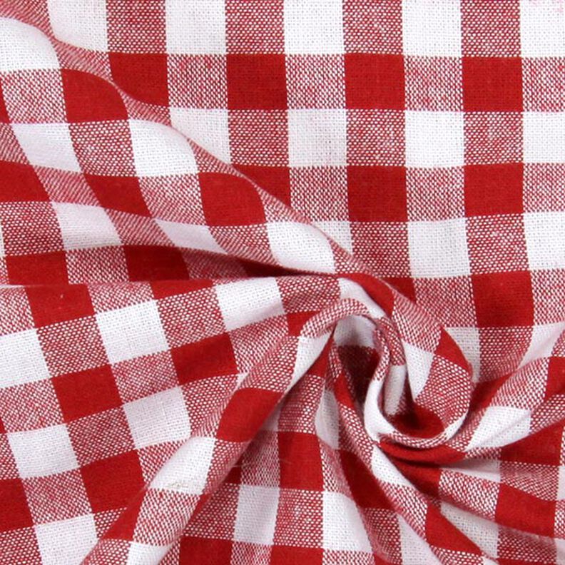 Tkanina bawełniana Kratka Vichy 1 cm – czerwień/biel,  image number 2