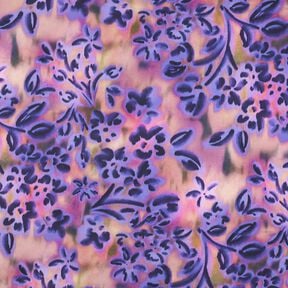 Satyna bawełniana akwarelowe kwiaty nadruk cyfrowy | Poppy Fabrics – nerkowiec/lilia, 