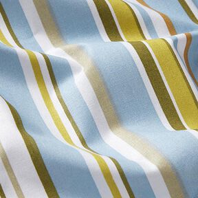 Tkanina bawełniana Kreton mieszane paski – jasnoniebieski/karmelka | Resztka 70cm, 