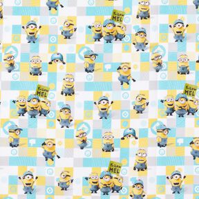 Popelina bawełniana Minionki Tkanina na licencji | Universal Studios – biel/jasny turkus, 