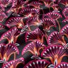 Tkanin dekoracyjna Płótno kwiatowe wachlarze – czerń/pink,  thumbnail number 2