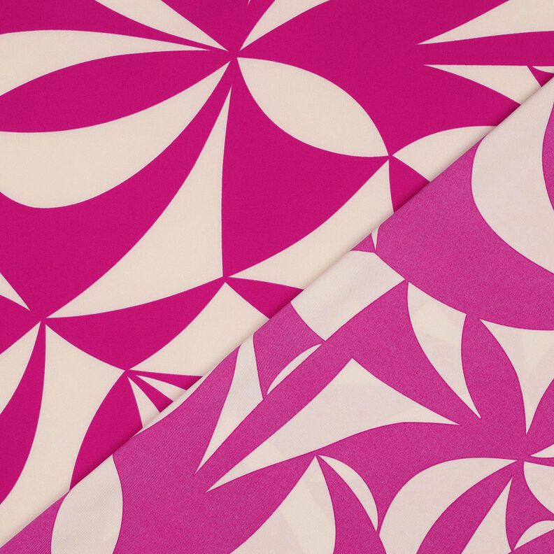 Tkanina na bluzki strecz, w geometryczny wzór | Poppy Fabrics – purpura/nerkowiec,  image number 4