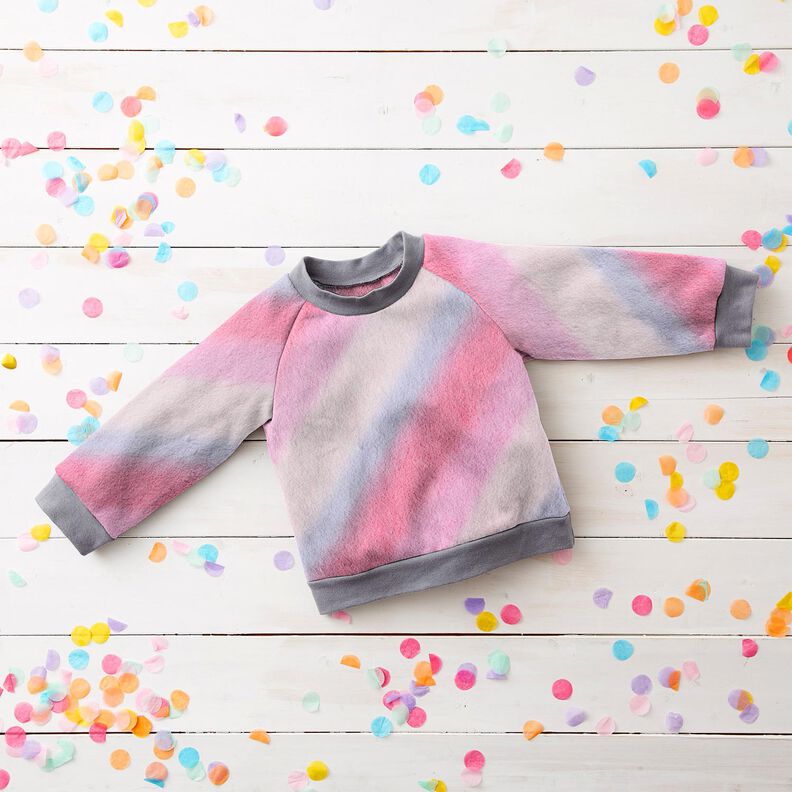 Sztuczne futerko ukośny gradient – róż/liliowy,  image number 6