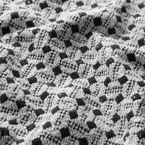 Materiał na płaszcze w kwadraciki – biel/czerń, 