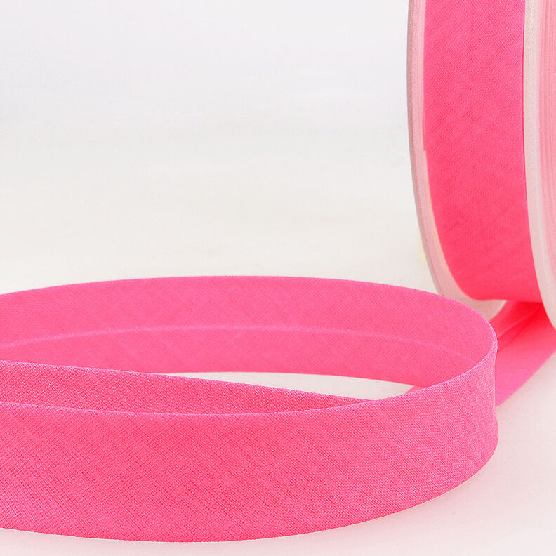 Taśma skośna Polycotton [20 mm] – neonowy pink,  image number 1