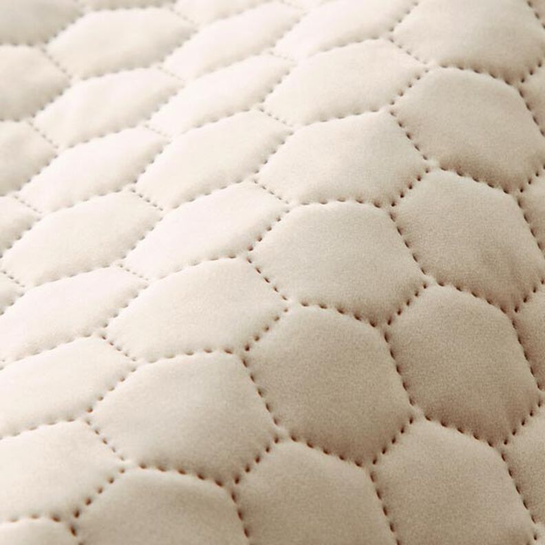 Tkanina tapicerska pikowany aksamit plaster miodu – piasek,  image number 2