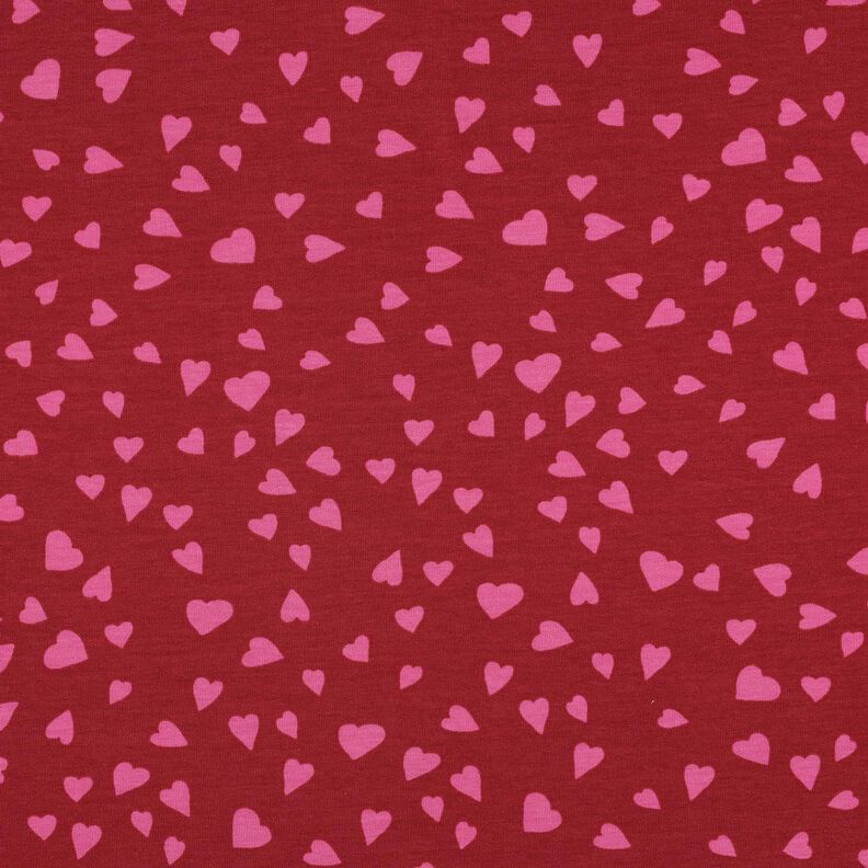 Dzianina dresowa pętelkowa serca | Poppy Fabrics – ciemnoczerwony/pink, image number 1