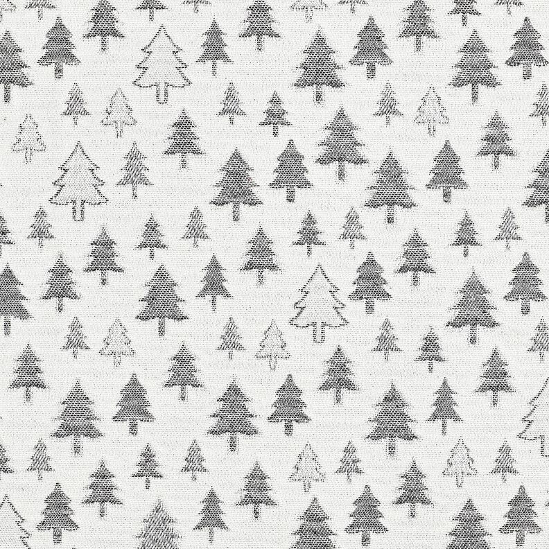 Tkanin dekoracyjna Żakard błyszczące jodły – antracyt/srebro,  image number 1