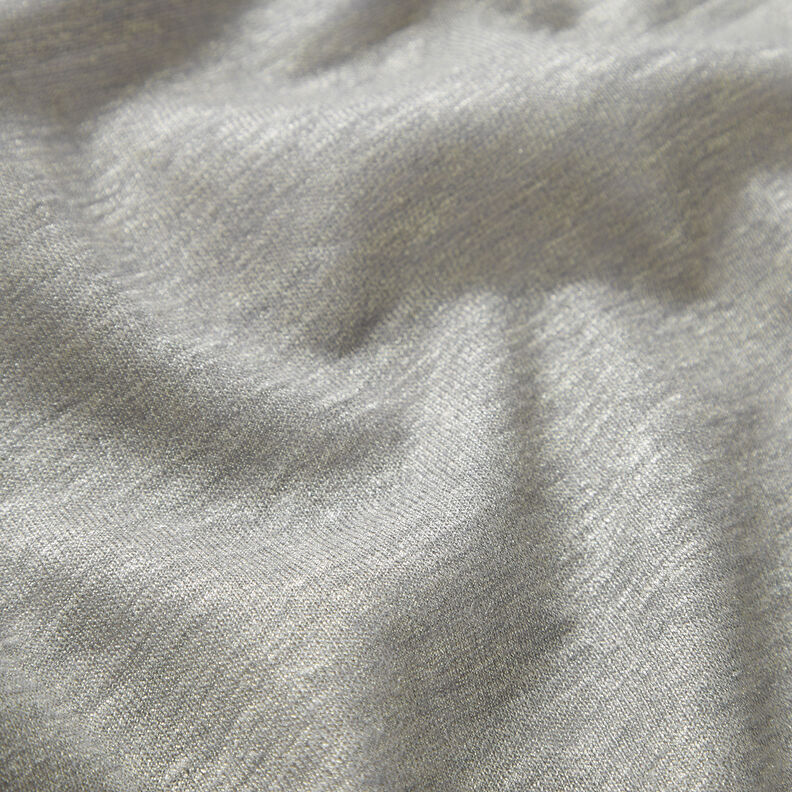 Lniany dżersej, połyskujący melanżu – szary słoniowy/srebro,  image number 2