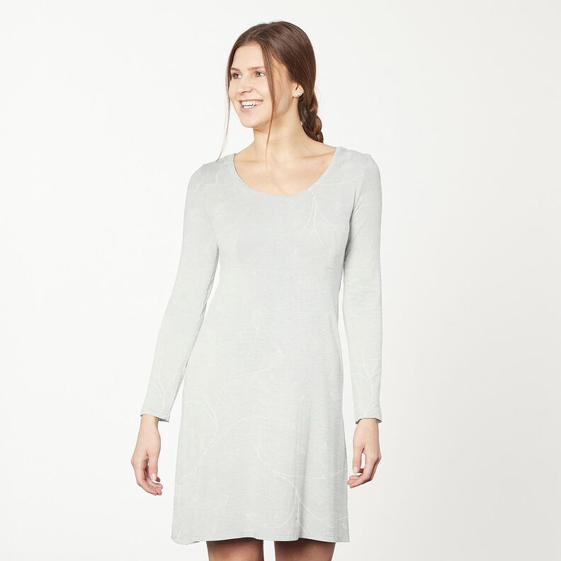 Dżersej bawełniany tulipany – mleczna biel,  image number 6