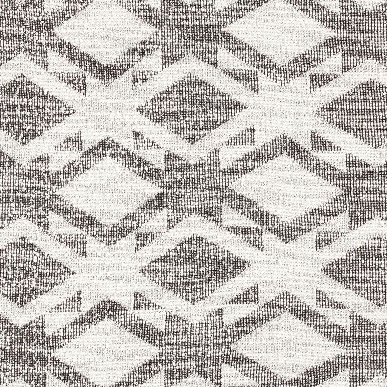 Dzianina bouclé we wzór Chevron – czerń/biel,  image number 1