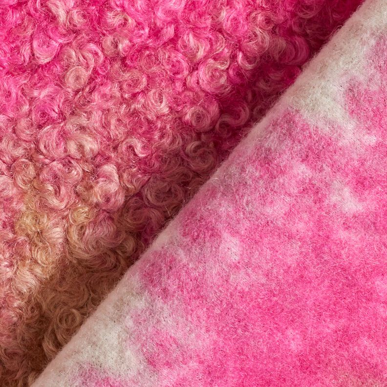 Tkanina płaszczowa Dzianina bouclé gradient – nerkowiec/pink, image number 4
