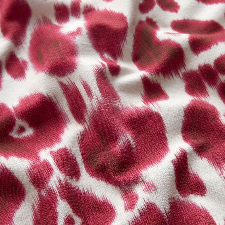 GOTS French Terry batikowa panterka | TCC x LOOKS by Wolfgang Joop – jagodowy/krem,  image number 3