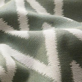 Tkanina outdoor Żakard wzór ikat – zieleń trzcinowa, 