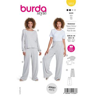 Odzież domowa | Burda 5853 | 34-44, 
