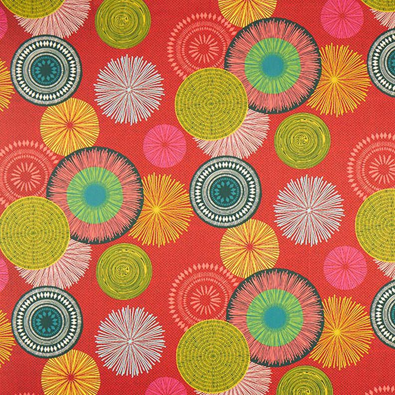 Tkanin dekoracyjna Diagonal bawełniany Duża mandala – czerwień,  image number 1