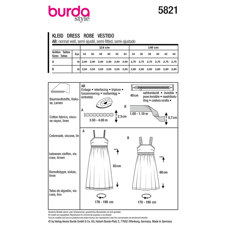 Sukienka | Burda 5821 | 34-44,  image number 9