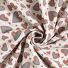 Dzianina dresowa drapana brokatowe serca w panterkę – naturalny,  thumbnail number 5