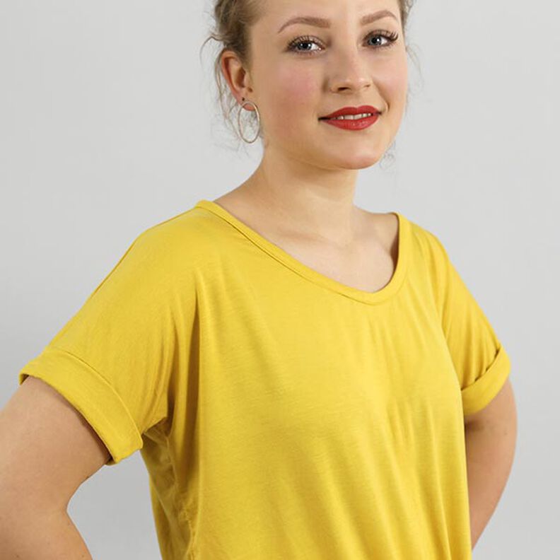FRAU BILLE – luźna koszula z wiązaniem i wywiniętymi mankietami, Studio Schnittreif | XS - L,  image number 7